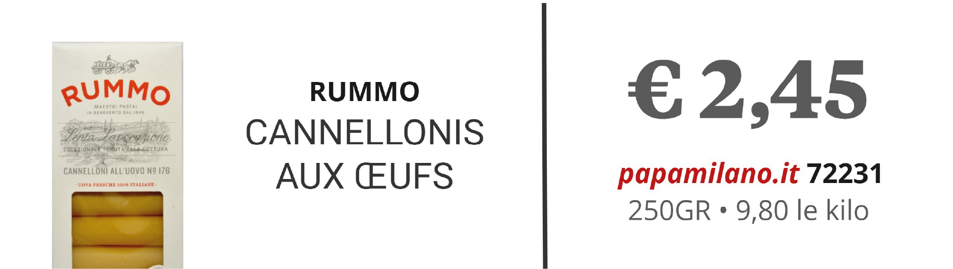RUMMO CANNELLONIS AUX ŒUFS